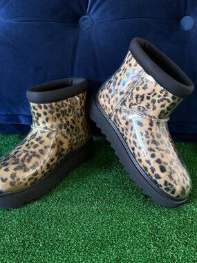 Koolaburra by UGG Koola Clear Mini Boots Leopard Cheetah Print Women's Size 9